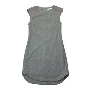 Trina Turk Soft Gray Jersey Knit Sheath Dress Fully Lined Womens 2 Zip Up